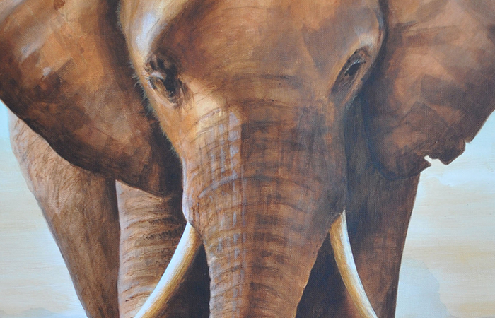 Éléphant peint par Kat