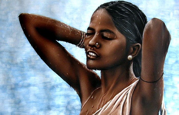 Peinture de fille indienne